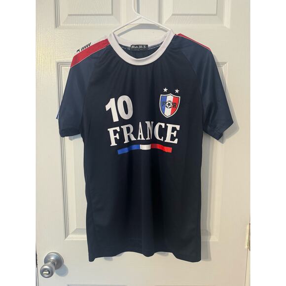 Mad M L France Soccer Jersey Mbappe Kit Blue Size Large - Picture 1 of 4